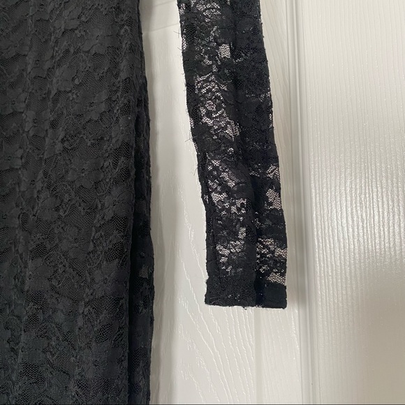 H&M | Black Lace Body-con Long Sleeve Dress - Picture 7 of 12